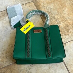 NWT Wrangler Green Women's Bag Faux Leather Habbdbag Tote